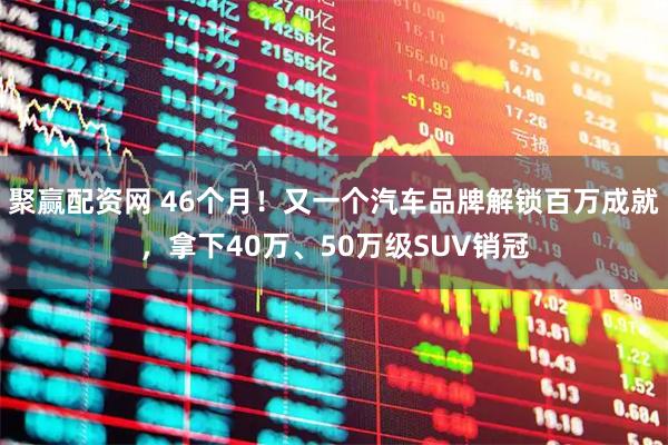 聚赢配资网 46个月！又一个汽车品牌解锁百万成就，拿下40万、50万级SUV销冠