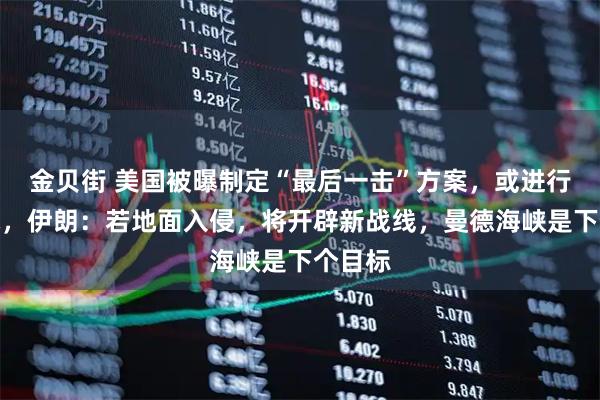 金贝街 美国被曝制定“最后一击”方案，或进行地面战，伊朗：若地面入侵，将开辟新战线，曼德海峡是下个目标