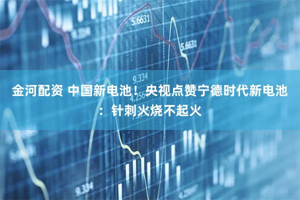 金河配资 中国新电池！央视点赞宁德时代新电池：针刺火烧不起火