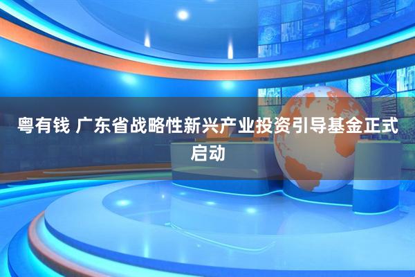 粤有钱 广东省战略性新兴产业投资引导基金正式启动